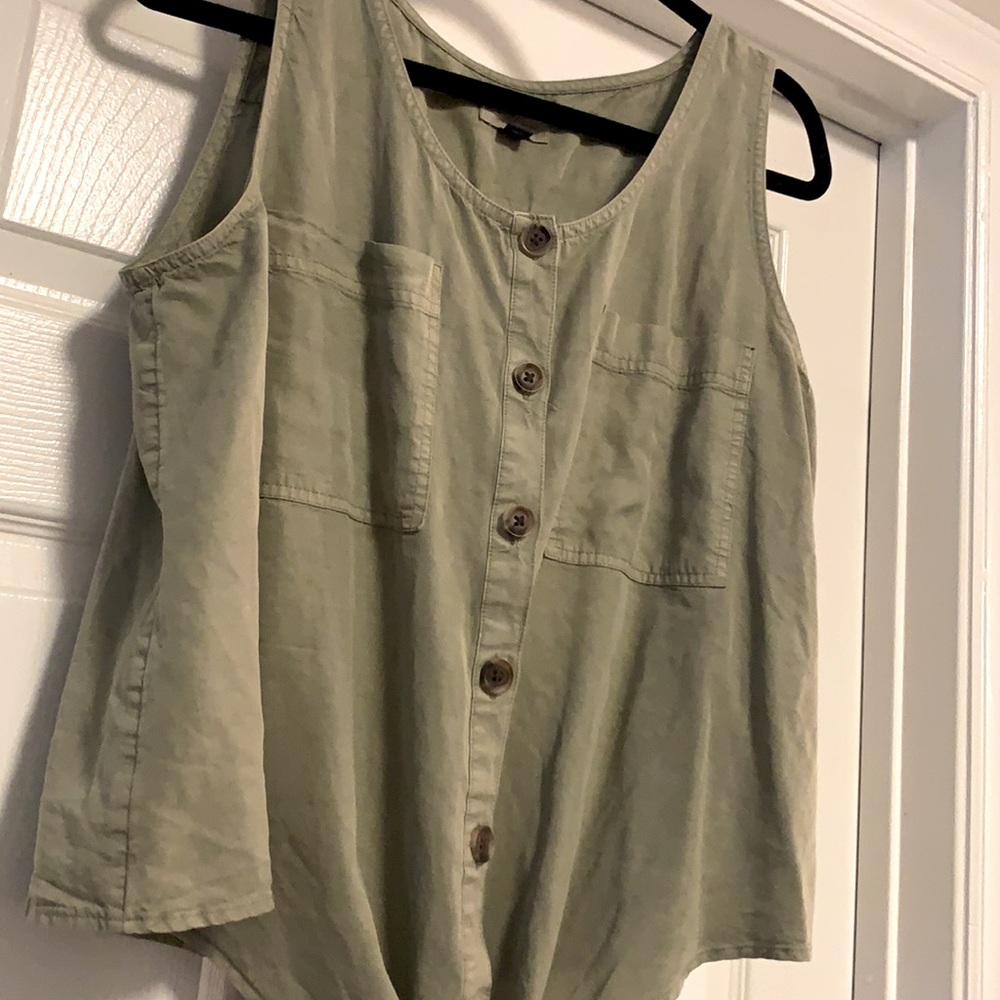 Green Tie Top